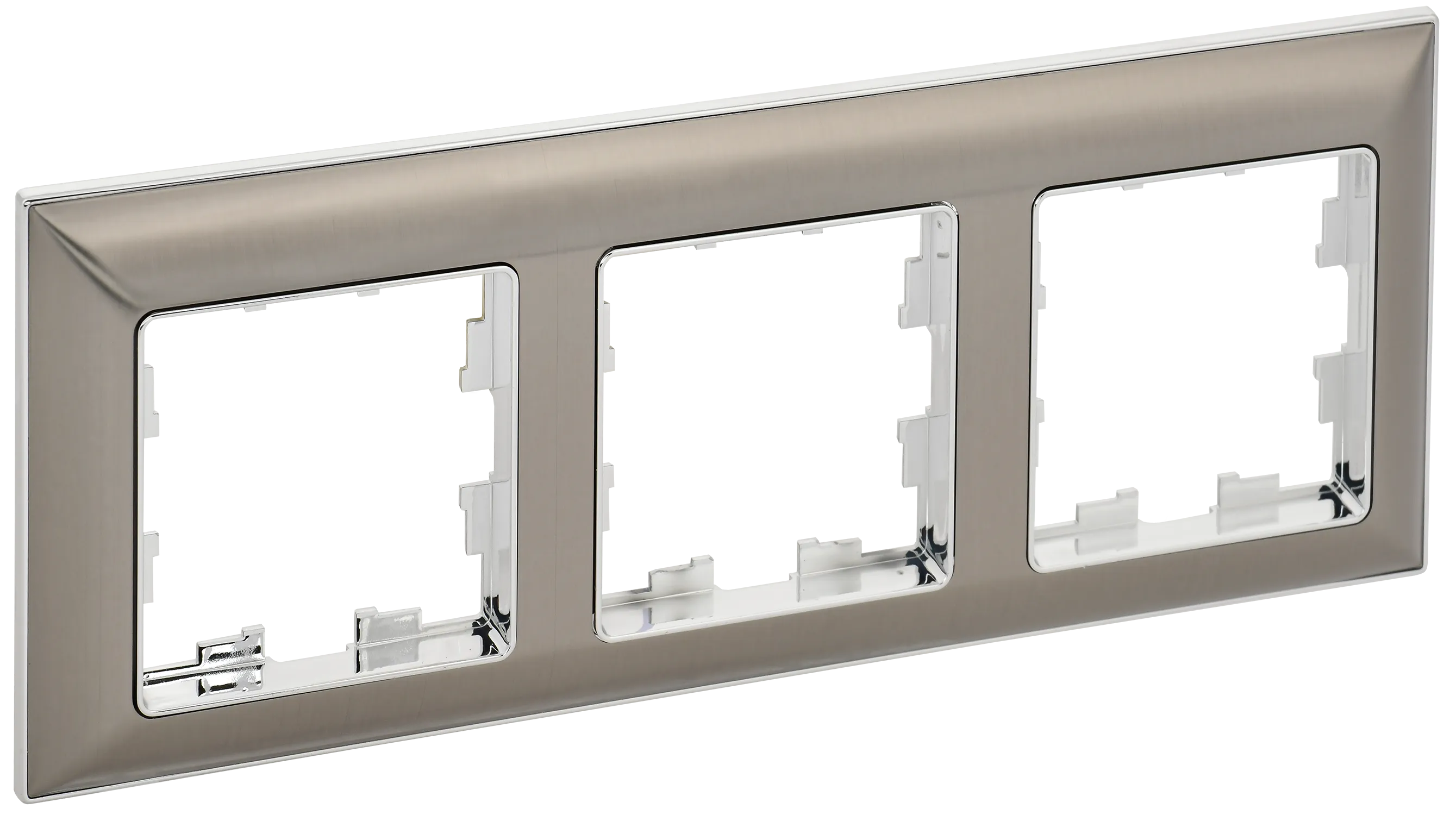 BRITE Рамка 3-местная РУ-3-Бр хром/никель IEK BR-M32-12-4-K23