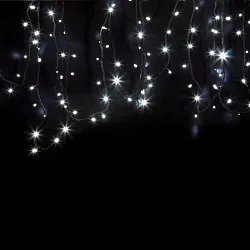 Гирлянда светодиодная Нить 12м 120 LED БЕЛЫЙ черный каучук IP67 постоянное свечение 230В соединяется блок в комплекте NEON-NIGHT 315-135
