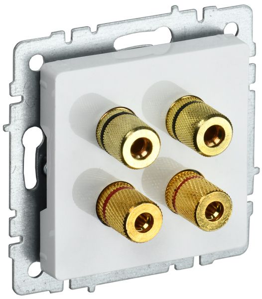 BRITE Аудиорозетка 4-местная РА10-БрБ белый IEK BR-S40-K01