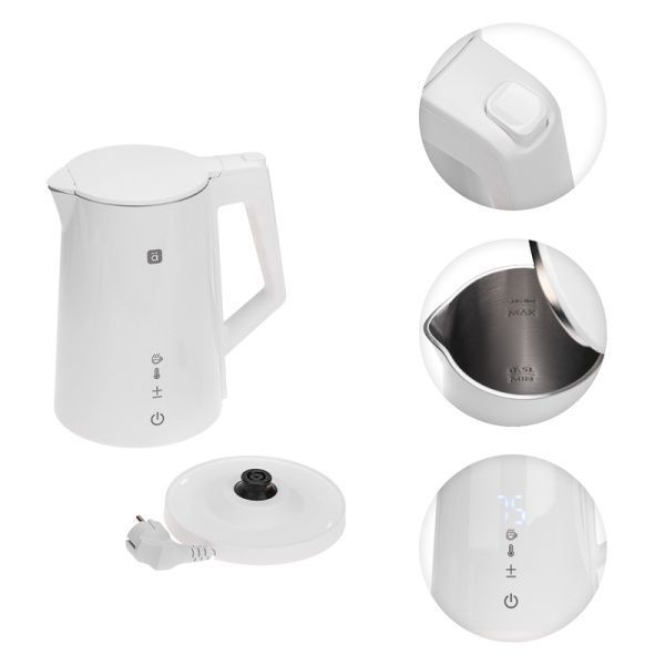 Умный Wi-Fi чайник пластиковый, белый HALSA - Фото 2
