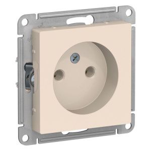 Розетка 1-м СП AtlasDesign 16А IP20 без заземл. без защ. шторок механизм беж. SE ATN000241 ATN000241