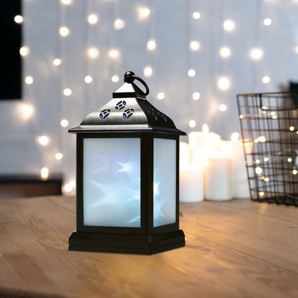 Декоративный фонарь 11х11х22,5 см, черный корпус, цвет свечения RGB с эффектом мерцания NEON-NIGHT - Фото 9