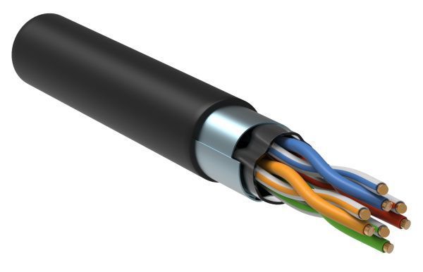 ITK Витая пара F/UTP кат. 5E 4х2х24AWG solid LDPE черный (305м) РФ для телекоммуникационных систем