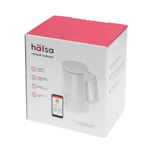 Умный Wi-Fi чайник пластиковый, белый HALSA - Фото 3