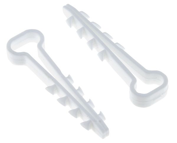 Дюбель-хомут (6х12 мм) для плоского кабеля белый (100 шт.) EKF
