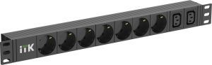 ITK PDU 7 розеток немецкий стандарт + 2 С13 1U кабель 2м вилка немецкий стандарт PH22-7D2C131-P