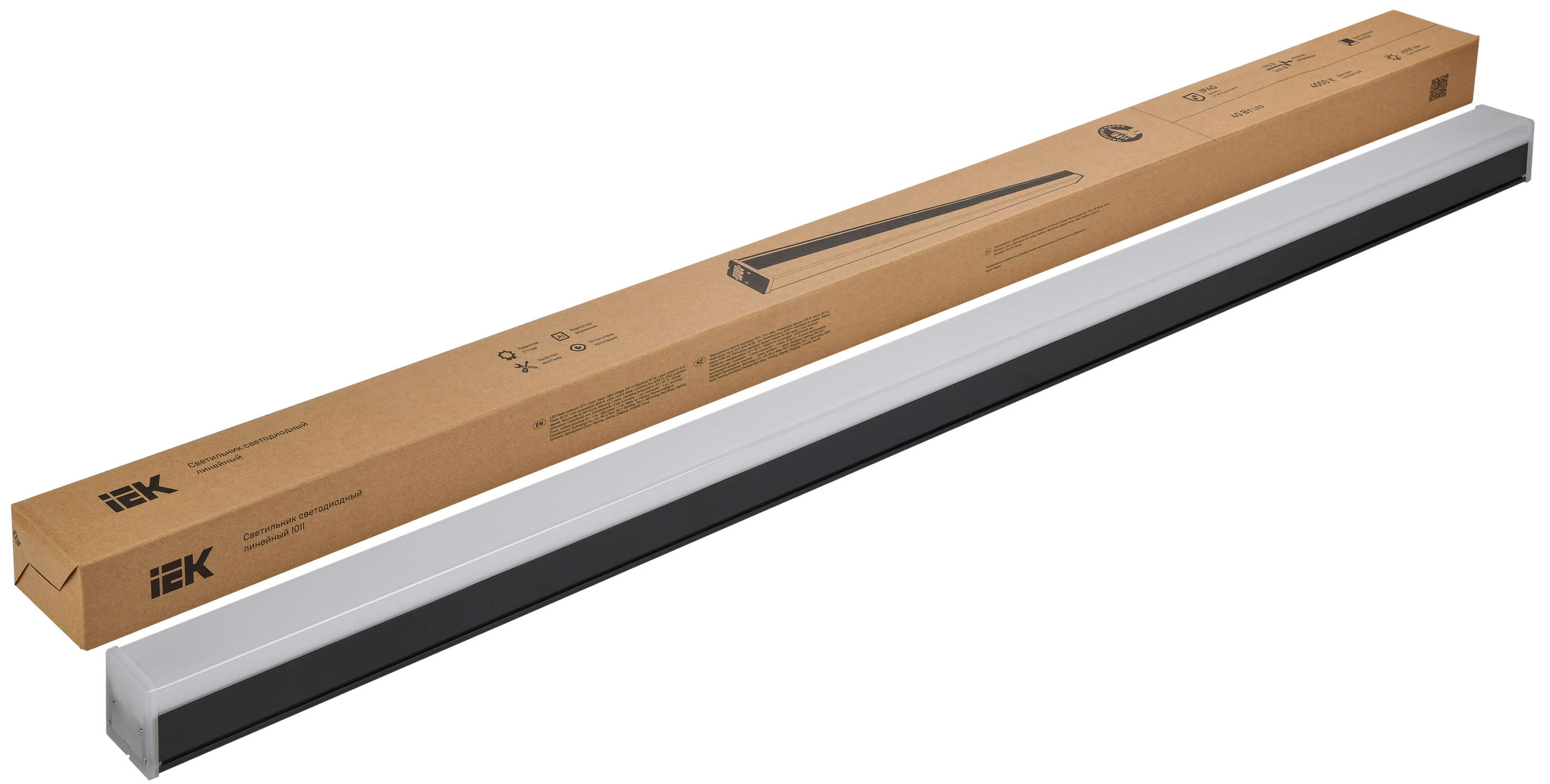 LIGHTING Светильник светодиодный линейный 1011 40Вт 4000К 1200х54х58мм черный IEK - Фото 3