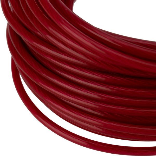 Трос стальной в ПВХ оплетке d=2,5 мм, красный ( моток 20 м)  REXANT - Фото 3
