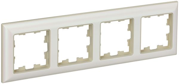 BRITE Рамка 4-местная РУ-4-Бр бежевый/жемчужный IEK BR-M42-12-1-K10