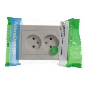 Розетка 2-м СП AtlasDesign 16А IP20 без заземл. в сборе беж. SE ATN000220 ATN000220