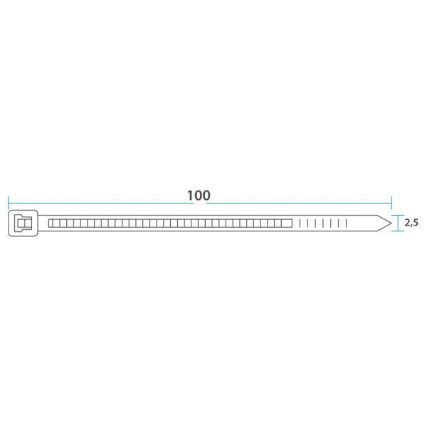 Стяжка кабельная нейлоновая 100x2,5мм, черная (100 шт/уп) REXANT - Фото 2