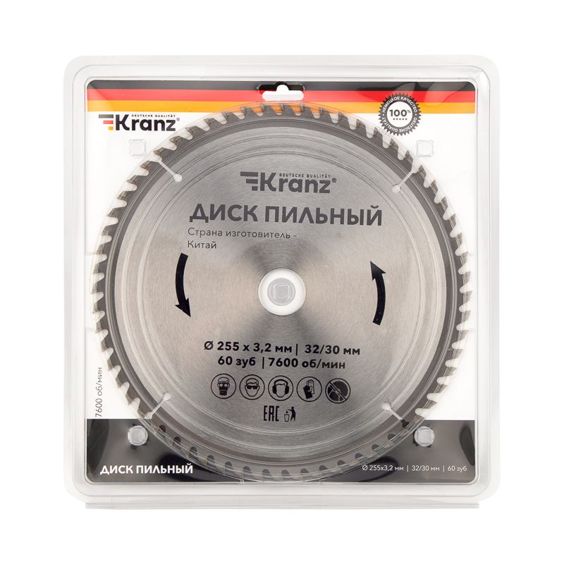 Диск пильный 255 мм х 60 зуб х 32/30 мм KRANZ - Фото 3