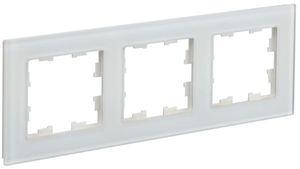 BRITE Рамка 3-местная РУ-3-2-Бр стекло белый матовый IEK BR-M32-G-31-K01