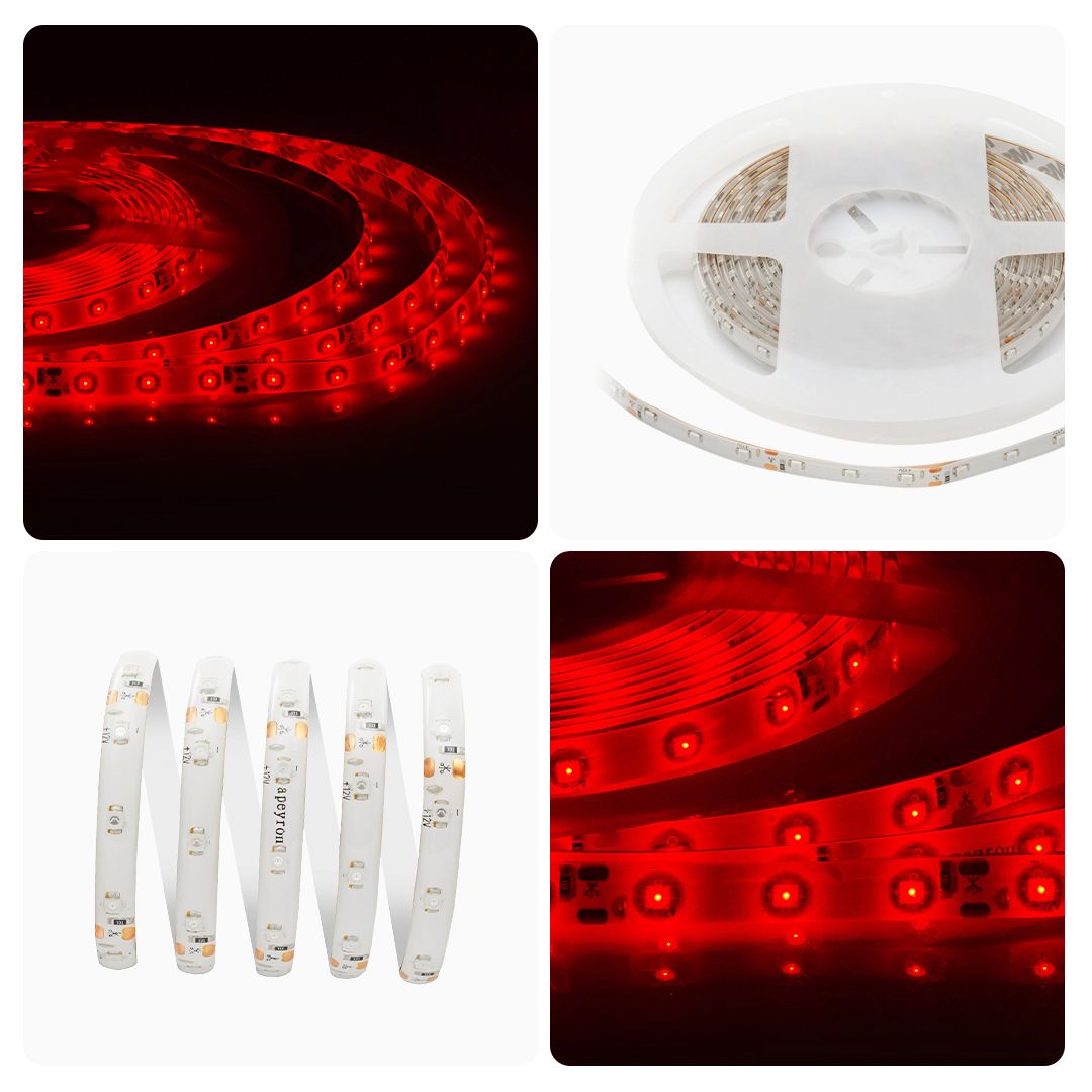 Лента светодиодная СТ smd3528 60д/м 12В IP65 5м красный Apeyron - Фото 8