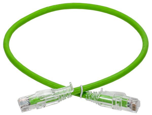 ITK Коммутационный шнур кат.6A UTP LSZH 0,5м standart с ленточным замком зеленый