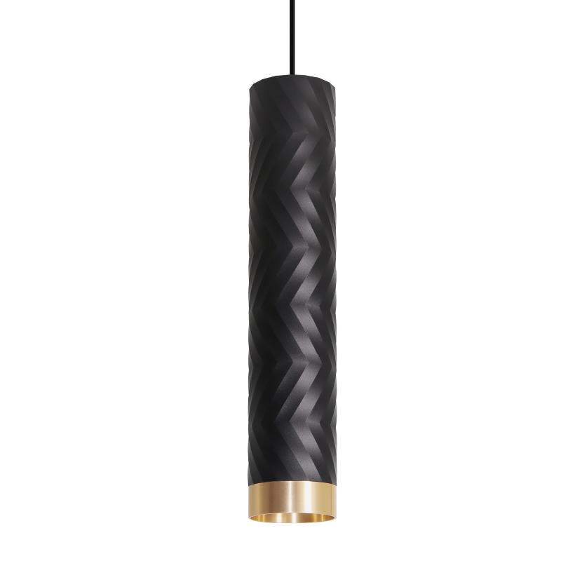 Подвесной светильник WOLTA WSL-GU10/P09BG IP20 под лампу GU10 Чёрный/золото LINEA D55x280 1/20 - Фото 6