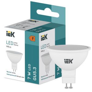 Лампа светодиодная MR16 7 Вт 450lm 4000K GU5.3 IEK LL-I-MR16-7-230-40-GU5