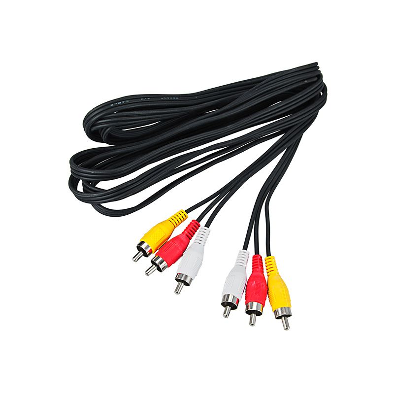 Шнур 3 RCA - 3 RCA, 10м, черный REXANT - Фото 2