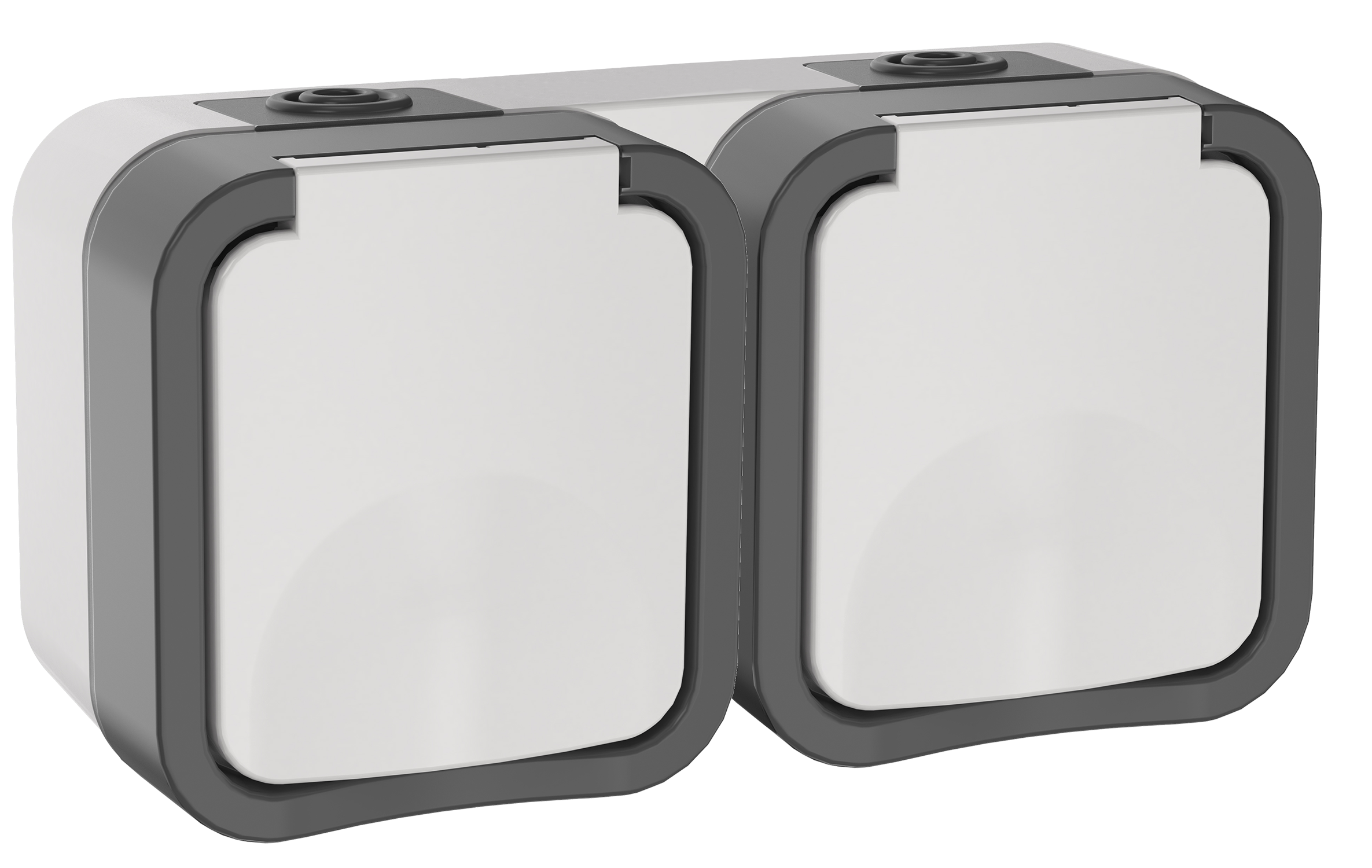TORS Розетка 2-местная горизонтальная 16А IP55 TS222 серо-белый IEK