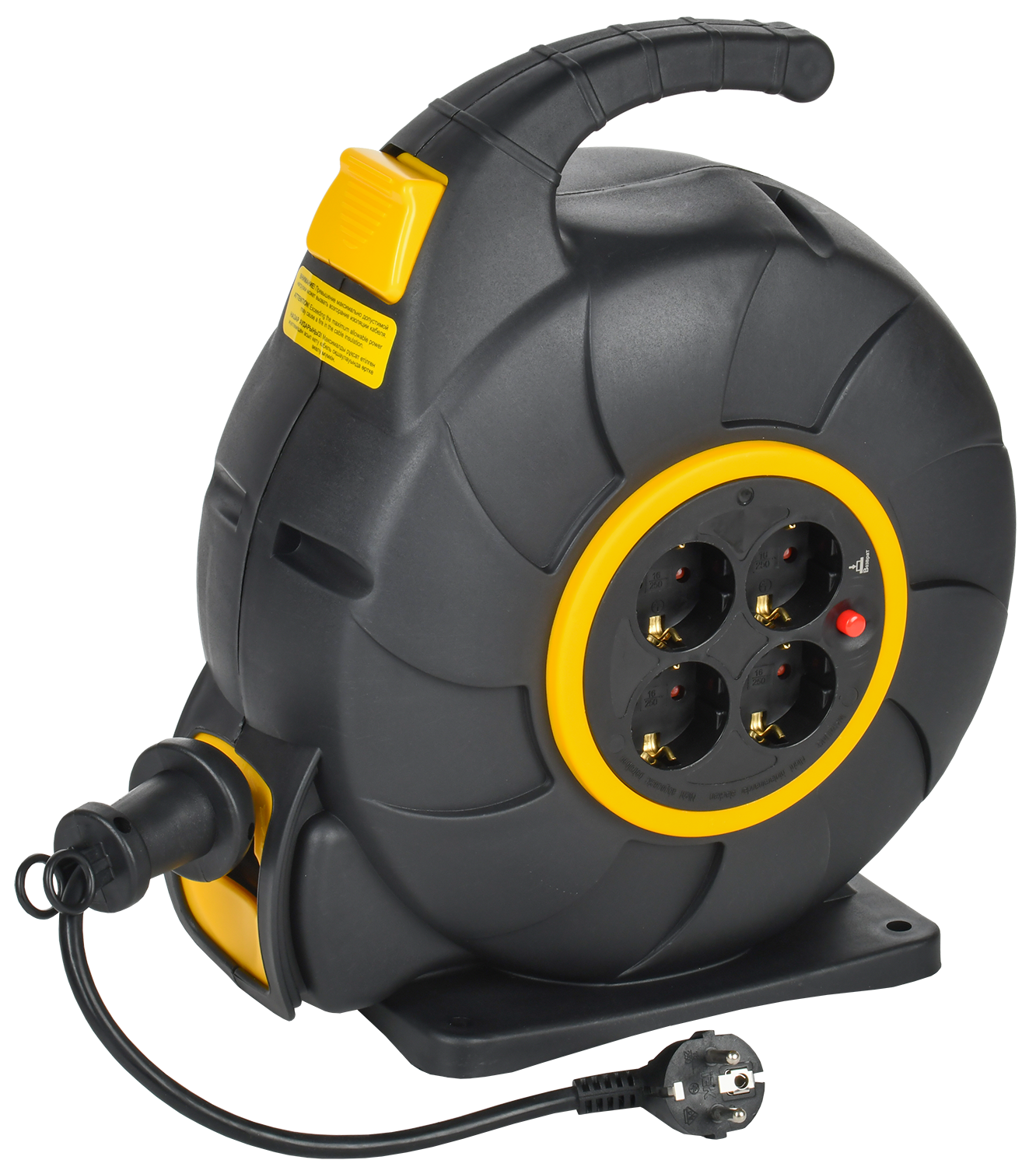 TWIST Катушка УК20 4 места с заземлением 3х1,5мм2 с автосмоткой кабеля 20м IEK