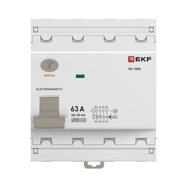 ВДТ ВД-100N 4P 63А 30мА A эл-мех 6кА PROXIMA EKF - Фото 4