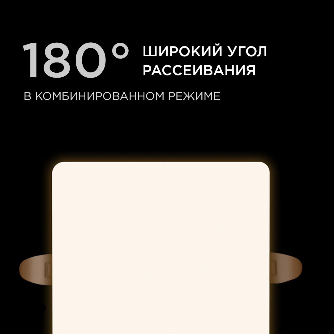 Панель светодиодная встраиваемая безрамочная FLP, 12Вт (8Вт+4Вт), 230В/50Гц, 1020лм, 4000К, IP20, 12 - Фото 5