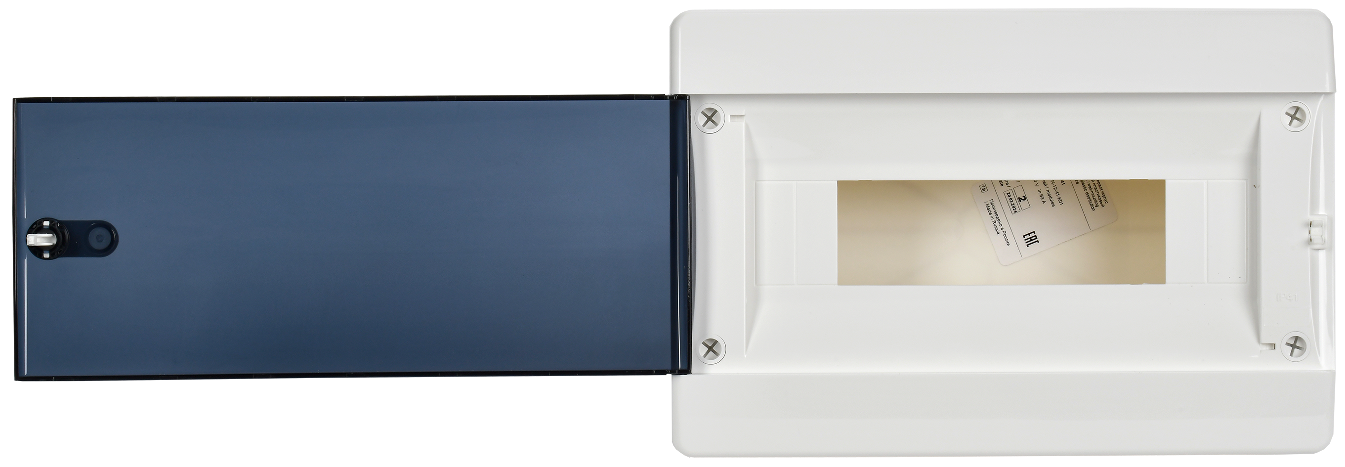 UNION Compact Корпус пластиковый ЩРН-П-12 IP41 черная прозрачная дверь IEK - Фото 4