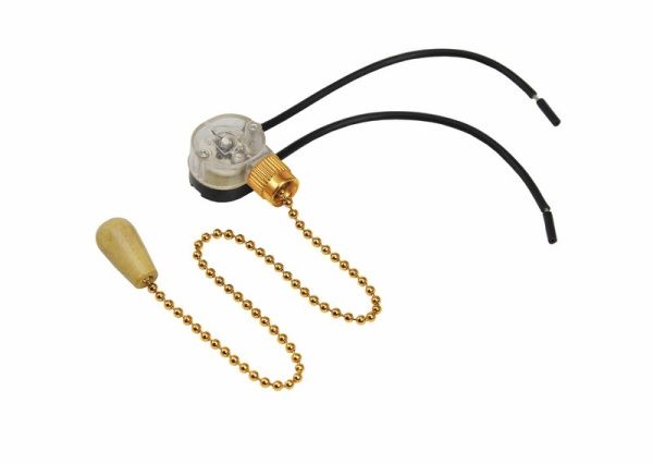 Выключатель для настенного светильника c проводом и деревянным наконечником  «Gold» REXANT