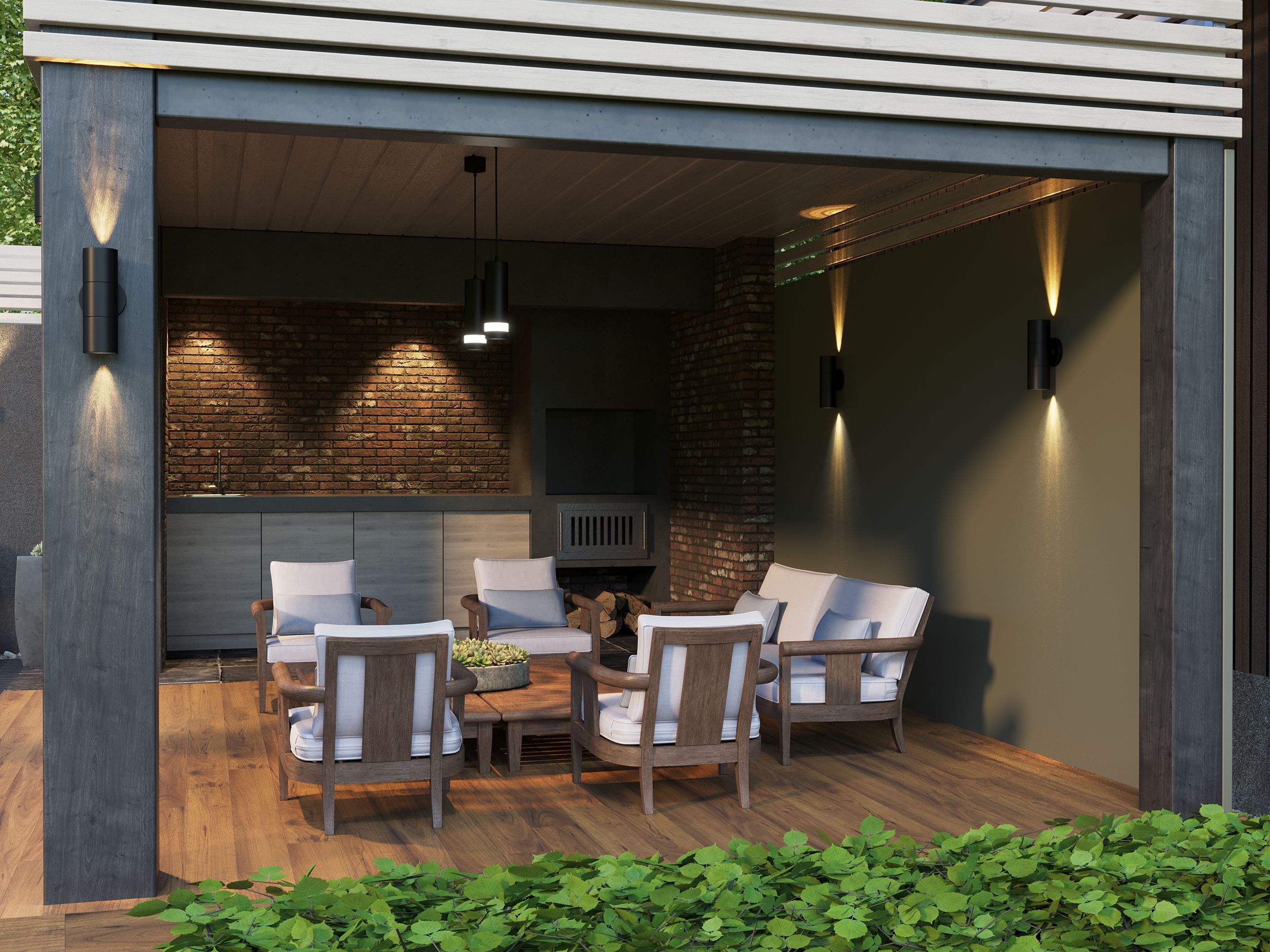 LIGHTING Светильник уличный 5113 настенный под лампу 2хGU10 IP65 черный IEK - Фото 3