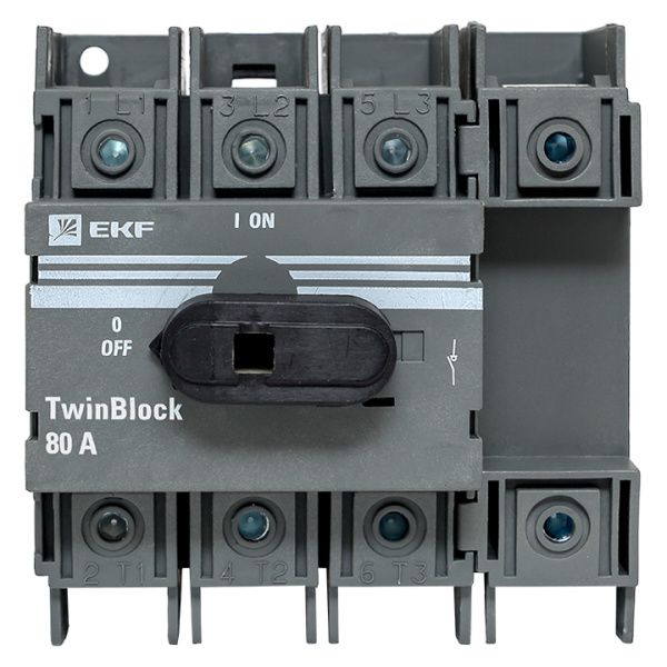 Рубильник 80A 4P c рукояткой управления для прямой установки TwinBlock EKF - Фото 2