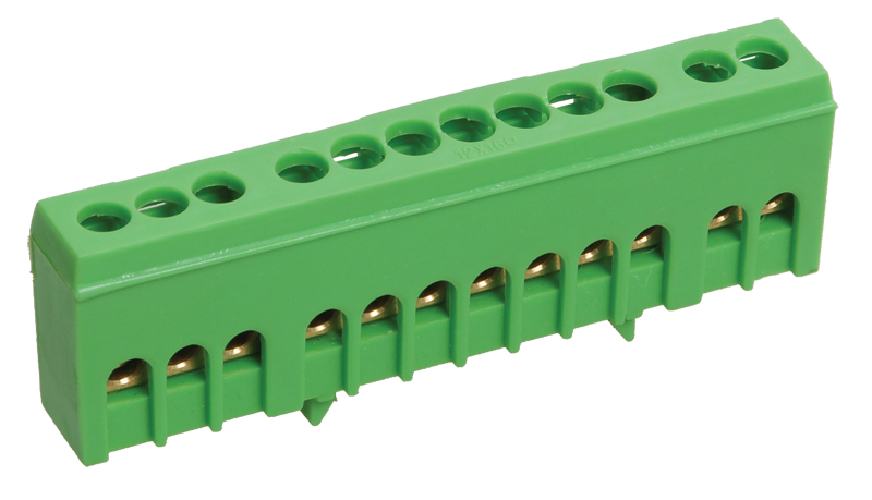 Шина PE "земля" в корпусном изоляторе на DIN-рейку ШНИ-6х9-12-К-З IEK