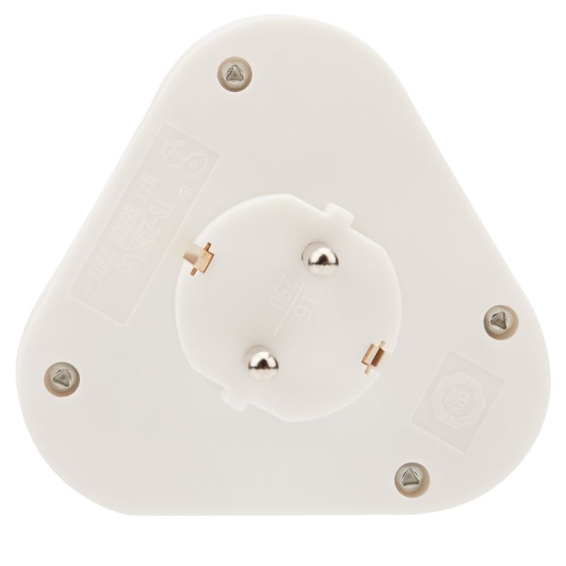 Тройник электрический пирамида 16А с/з белый REXANT - Фото 4