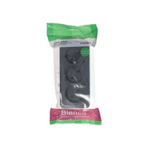 Розетка 3-м ОП Blanca 16А IP20 250В без заземл. без защ. шторок с изолир. пластиной антрацит SE BLNRA000316 1210639