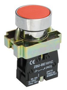 Кнопка управления LAY5-BA41 без подсветки красная 1NO IEK BBT60-BA-K04