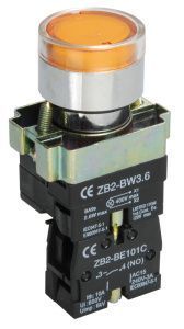 Кнопка управления LAY5-BW3561 с подсветкой желтый 1NO IEK BBT50-BW-K05