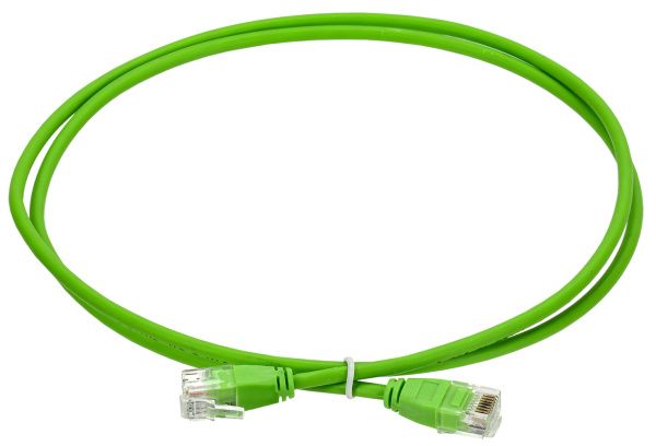 ITK Коммутационный шнур кат.6 UTP LSZH 3м slim колпачок без язычка зеленый