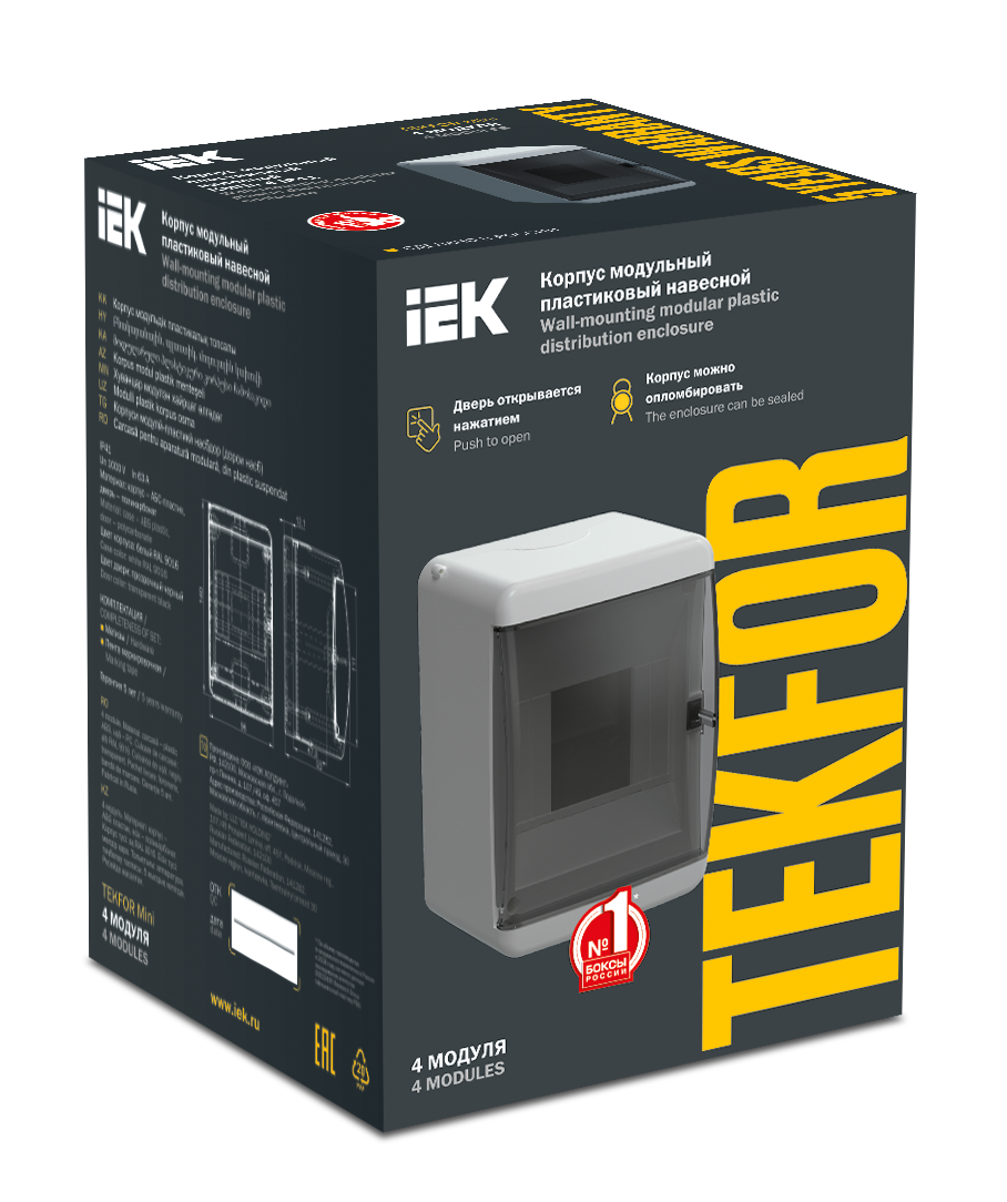 TEKFOR Mini Корпус пластиковый КМПн-4 IP41 белый IEK - Фото 2