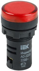 Лампа AD22DS(LED)матрица d22мм красный 230В AC/DC IEK BLS10-ADDS-230-K04