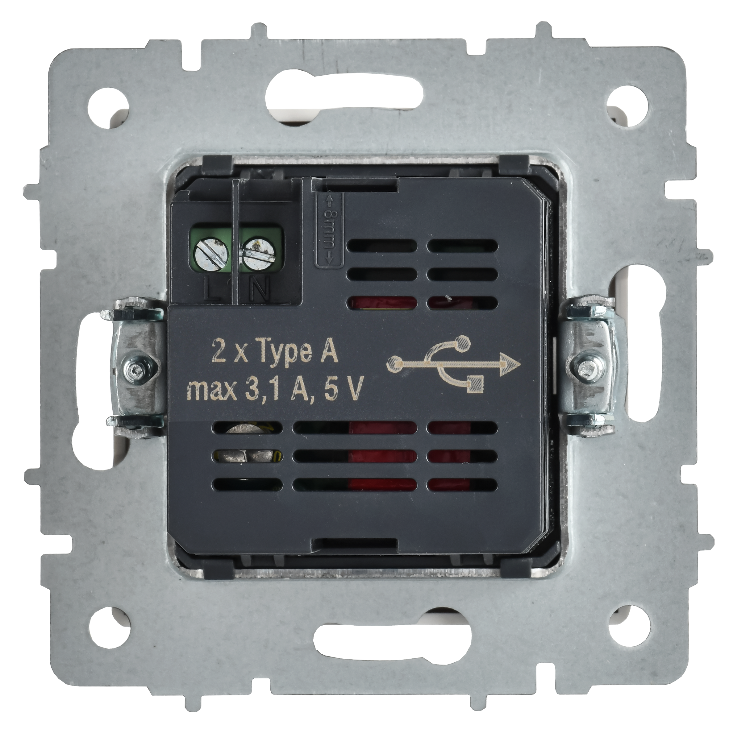 BRITE Розетка USB A+A 5В 3,1А РЮ10-1-БрАБ арктический белый IEK - Фото 6