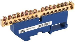 Шина N "ноль" на DIN-изол ШНИ-6х9-16-Д-С IEK YNN10-69-16D-K07