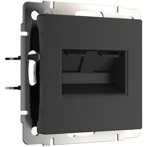 Розетка двойная Ethernet RJ-45 (черный матовый) Werkel W1182208