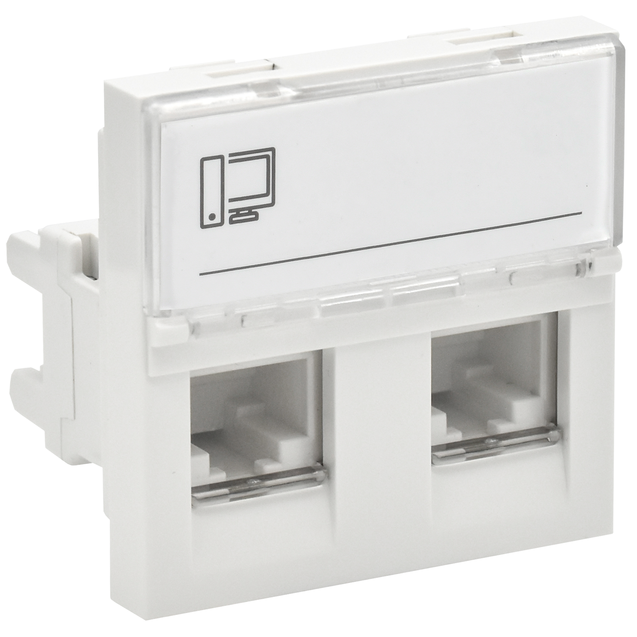 PRIMER РКИ-22-00-П-5 Розетка компьютерная RJ45 UTP кат.5E (2 модуля 2 входа) белая IEK