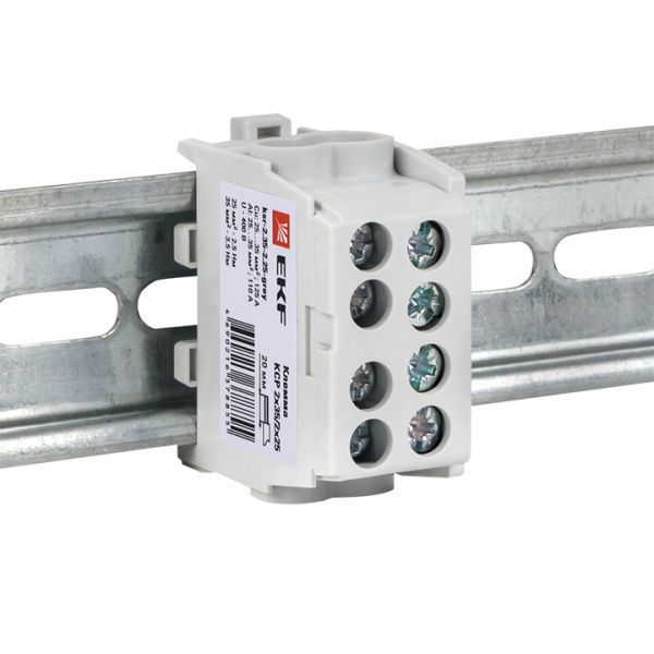 Клемма распределительная КСР с двойным винтом 2x35/2x25 cерая EKF
