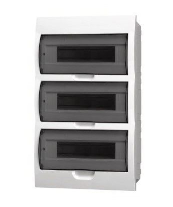 Корпус пластиковый БЕЛЫЙ ЩРВ-П-36, черная прозрачная дверь IP51, DEKRON DEK06103-0042-B