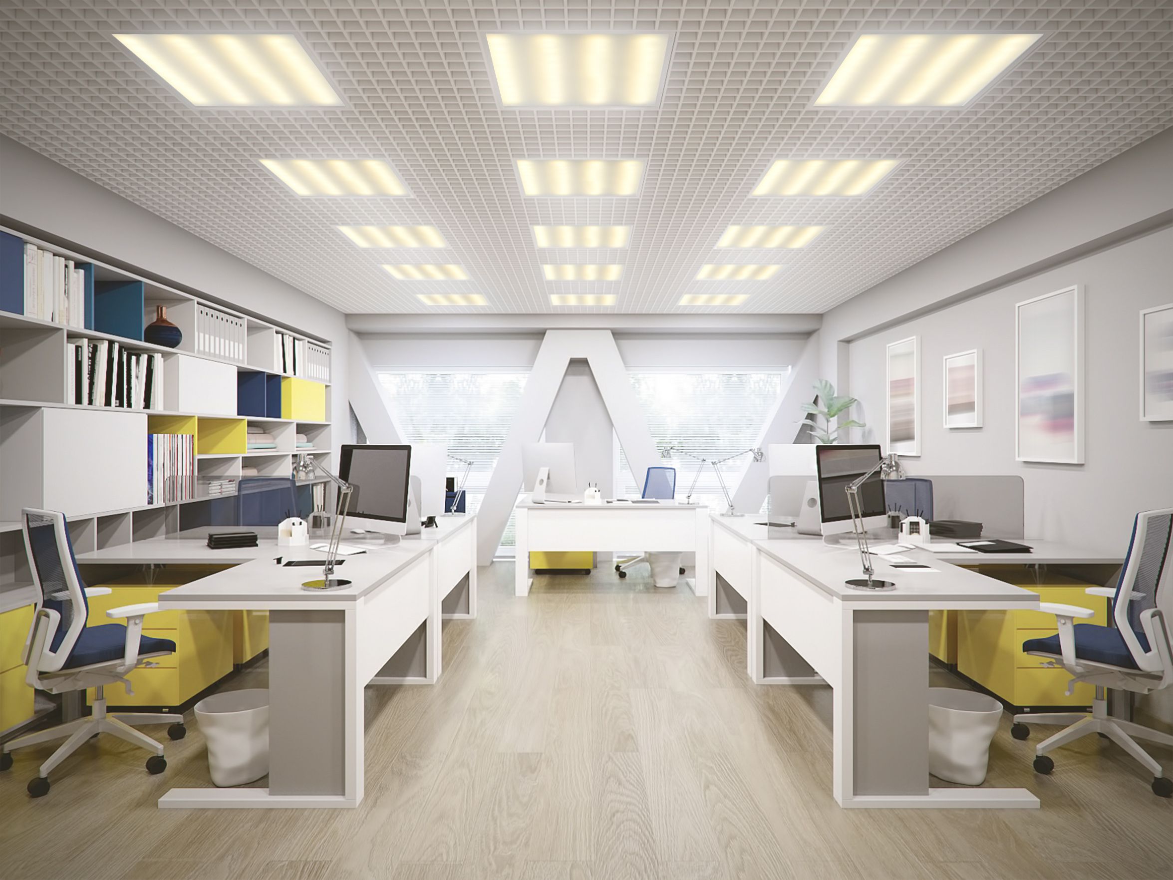 LIGHTING PRO Светильник светодиодный ДВО 2001A 45Вт 3000К IP40 588х588мм Грильято опал БАП 3ч IEK - Фото 6