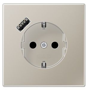 Розетка SCHUKO® с USB-интерфейсом (нержавеющая сталь)