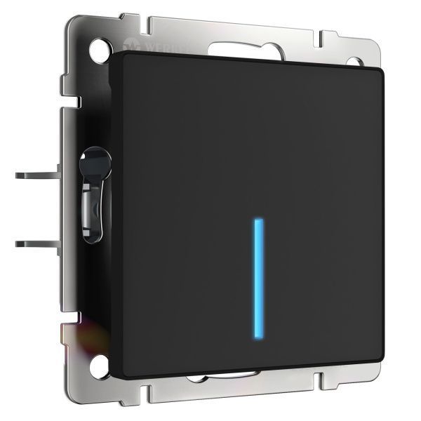 Сенсорный выключатель одноклавишный с подсветкой 1000 Вт (черный) Werkel