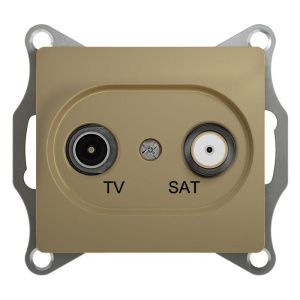 Розетка телевизионная оконечная TV/SAT 2-м СП Glossa 1дБ механизм титан SE GSL000497 1063810