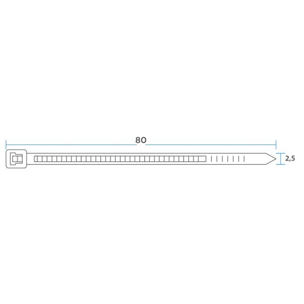 Стяжка кабельная нейлоновая 80x2,5мм, черная (100 шт/уп) REXANT - Фото 2