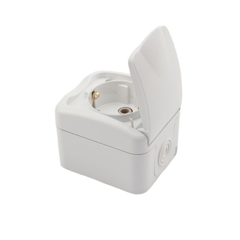 Розетка одноместная (керамика) Mini OG IP54 с/з, о/у, белая KRANZ - Фото 4